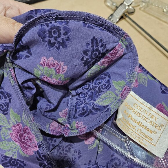 Vint Pendleton Blouse Womens 14 Long Sleeve Country Sophisticates 90s Secretary - Picture 5 of 11